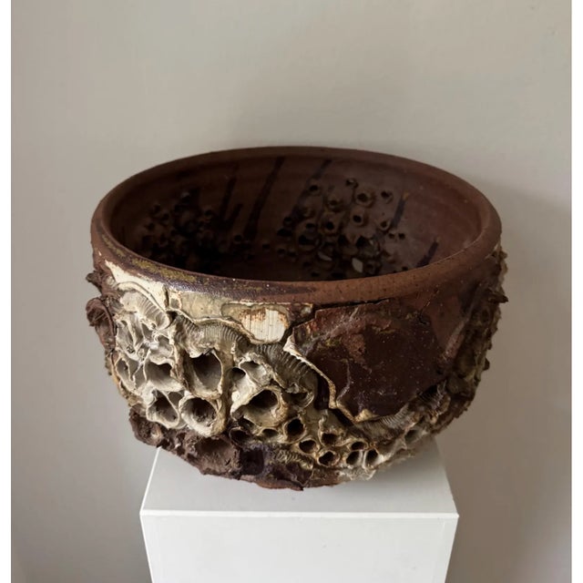 Brutalist Large Danish Brutalist Stoneware Bowl by Bodil Marie Nielsen, 1970s For Sale - Image 3 of 9