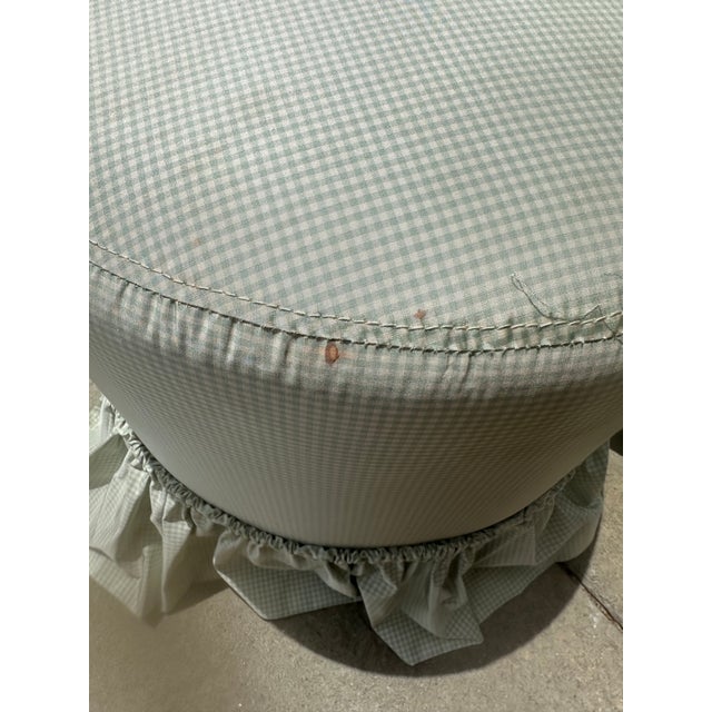 English Set of Six Custom Upholstered Scalamandre Silk Stools For Sale - Image 3 of 6