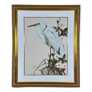 ate 20th Century Art LaMay Signed Limited Edition Passion Plums Herons Gold Gilt Framed Giclee For Sale