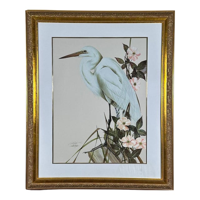 ate 20th Century Art LaMay Signed Limited Edition Passion Plums Herons Gold Gilt Framed Giclee For Sale