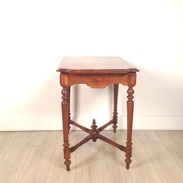 Traditional French Walnut Belle Époque One-Drawer Small Table, Circa 1900 For Sale - Image 3 of 9