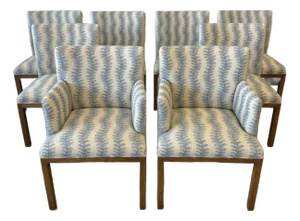 Set of 8 G P & J Baker Tetbury Stripe Dining Chairs