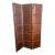 1980s Dark Wood Chessboard 3 Panel Room Divider For Sale