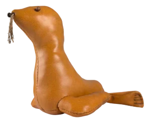 Vintage Leather Seal Decorative Sculpture, 1970s
