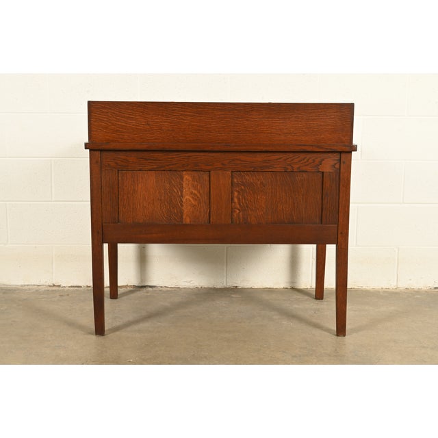 Early Gustav Stickley Mission Oak Arts & Crafts Writing Desk, Circa 1904 For Sale - Image 13 of 15