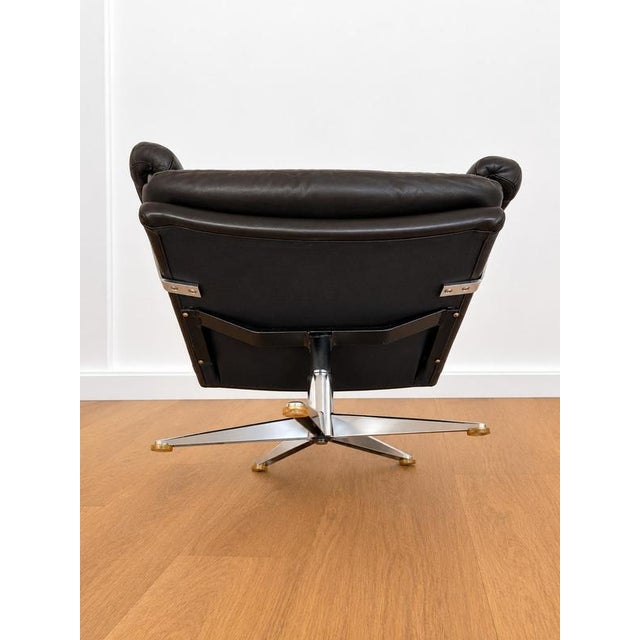 Mid-Century Danish Leather Lounge Chair by Werner Langenfeld, 1970s For Sale - Image 12 of 13