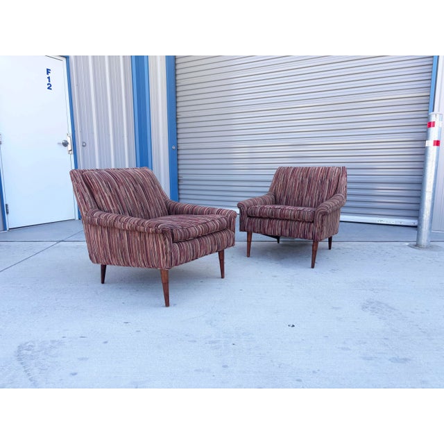 Mid-Century Modern 1960s Mid Century Walnut Lounge Chairs For Sale - Image 3 of 13
