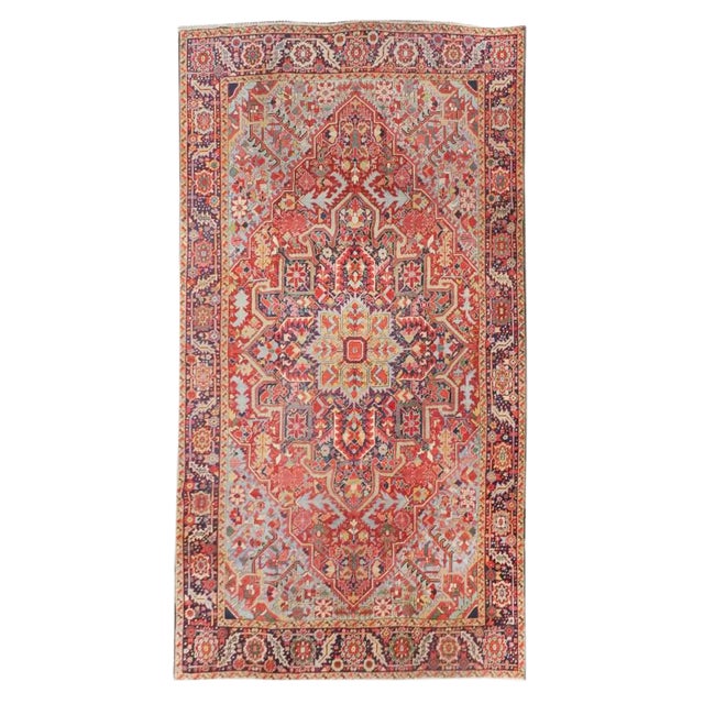 1920s Antique Persian Heriz/Serapi Rug-9′4″ × 12′1″ For Sale