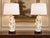 A rare matched pair of sculptural alabaster “flame” table lamps attributed to Maurizio Tempestini for Lightolier, circa...