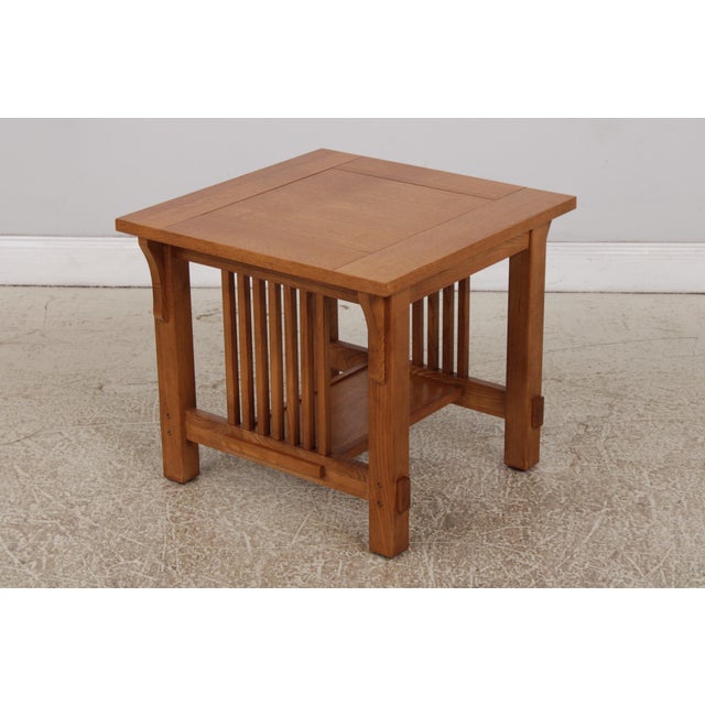 Arts & Crafts Arts & Crafts Mission Style Oak 2 Tier End Table For Sale - Image 3 of 15