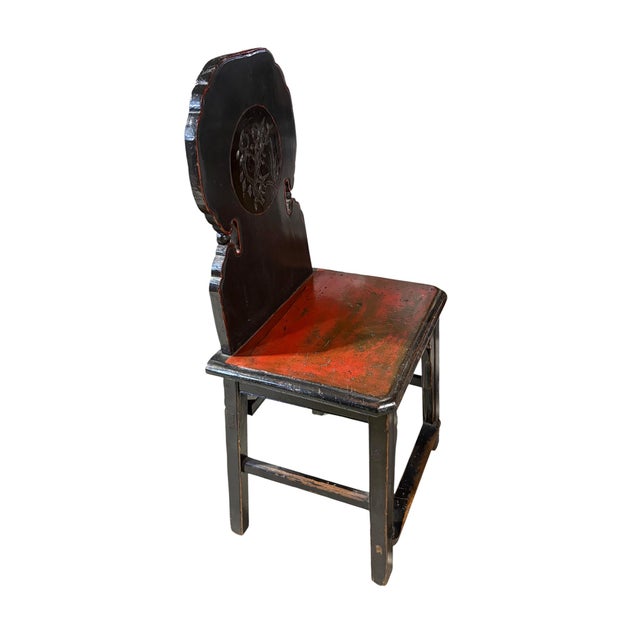 Old Chinoiserie Carved & Painted Chinese /Mongolian Side Chair For Sale In New York - Image 6 of 8