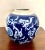 Round Blue and White Glaze Ceramic Vase For Sale - Image 4 of 6