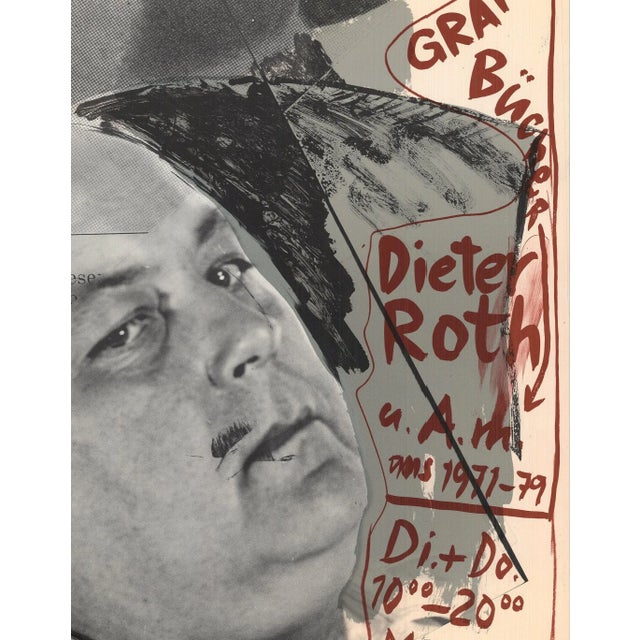 1979 Dieter Roth 'Bucher und Grafik' Contemporary Black & White,Red Offset Lithograph For Sale - Image 4 of 5