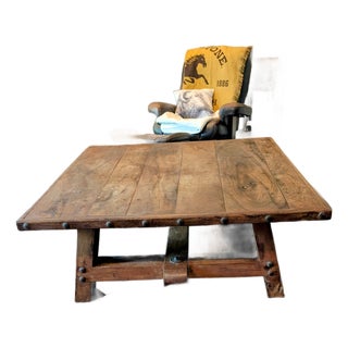 Late 20th Century Large Spanish Colonial Style Coffee Table For Sale