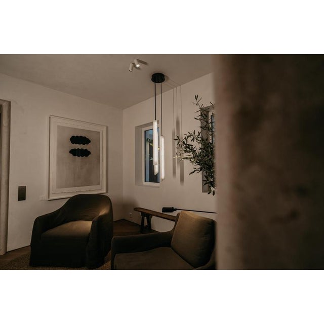 Triangular Tube Pendant Lamps by United Alabaster, Set of 6 For Sale - Image 9 of 17