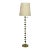 Mid-Century Floor Lamp with Wood and Brass Stem For Sale
