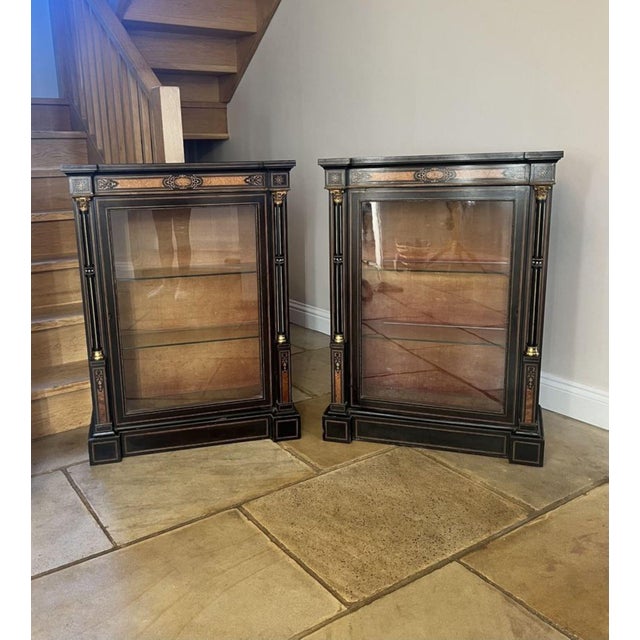 Antique Victorian Ebonised Side Cabinets, 1860, Set of 2 For Sale - Image 12 of 12