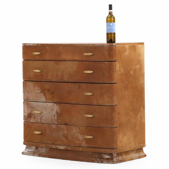 Art Deco French Art Deco Parchment Covered Dresser, C. 1940. For Sale - Image 3 of 6