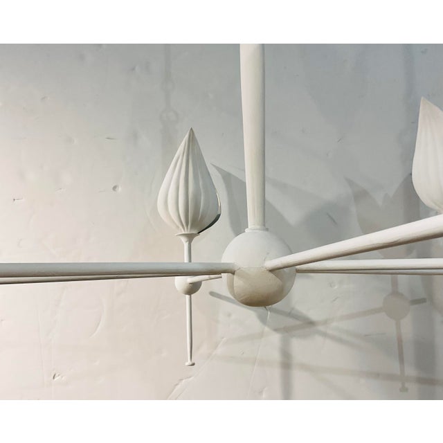 Currey & Company Modern White Metal Peace Lily Chandelier For Sale In Atlanta - Image 6 of 7