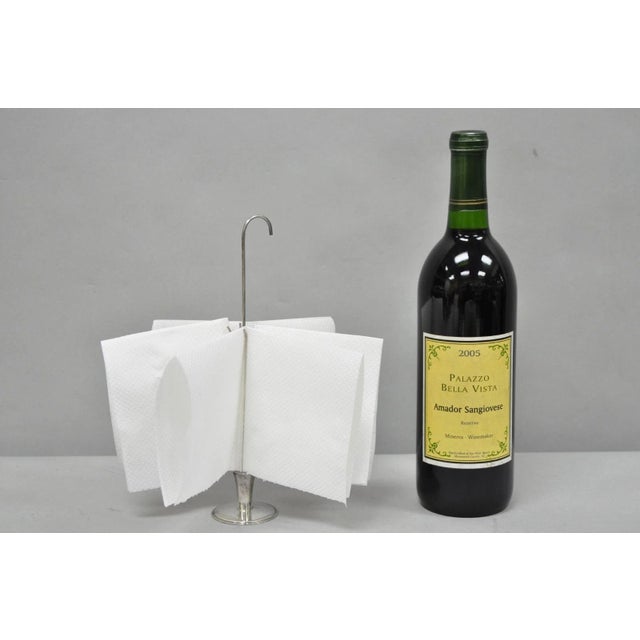 Vintage Mid Century Danish Modern Silver Plated Figural Umbrella Cocktail Napkin Holders - a Pair. Circa Mid 20th Century....