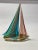 Vintage Italian double sail boat hand blown and crafted in multi color Murano glass by Alberto Dona' Signed “Alberto Dona”...