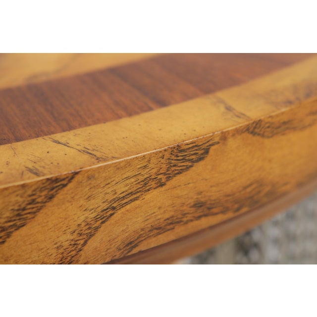 Maitland Smith Round Art Deco Burl Wood End Table For Sale - Image 13 of 18