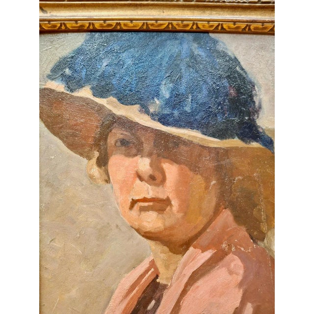 There something so poignant about this 40-something woman, painted sometime after World War I by F. Harding. She’s in her...