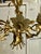 Vintage Italian Gilded Tole and Cream Enamel Floral 6-Light Chandelier For Sale In San Francisco - Image 6 of 17