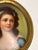 19th century Vienna Miniature Portrait Gilt Bronze Box. Delicate portrait of a young woman wearing a blue dress and hair...