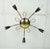 Mid-Century Sputnik Spider Ceiling Lamp in Brass, Metal and Plastic, 1950s For Sale - Image 4 of 14