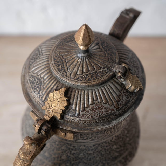 Coffee Islamic Tinned-Copper Coffee Pot With Brass Handle, c.1880 For Sale - Image 8 of 15