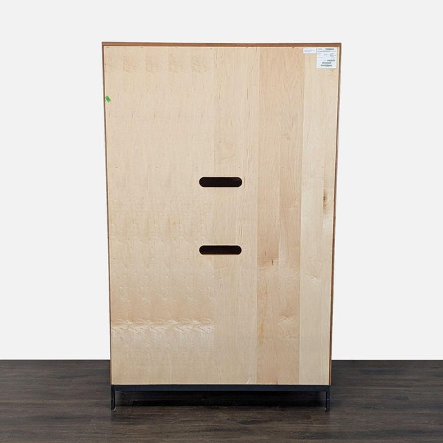 Wood Room & Board Custom Bar Cabinet With Wine Rack For Sale - Image 7 of 14