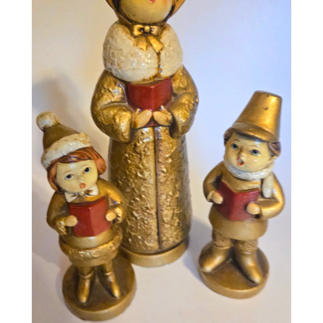 Mid 20th Century Mid-Century Japanese Christmas Caroling Family- Set of Three For Sale - Image 5 of 13