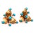 Early 21st Century 18 Karat Yellow Gold Vintage Earrings With Round Diamonds and Turquoise For Sale - Image 5 of 12