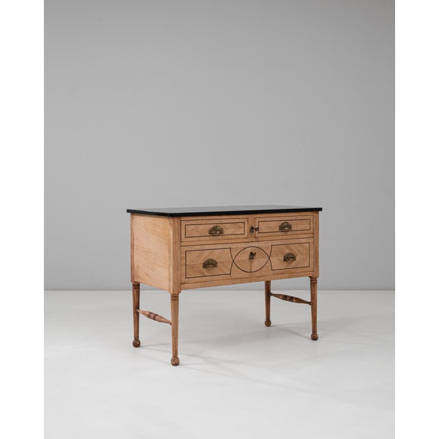 19th Century French Neoclassical Wooden Chest Of Drawers With Marble Top For Sale - Image 4 of 18