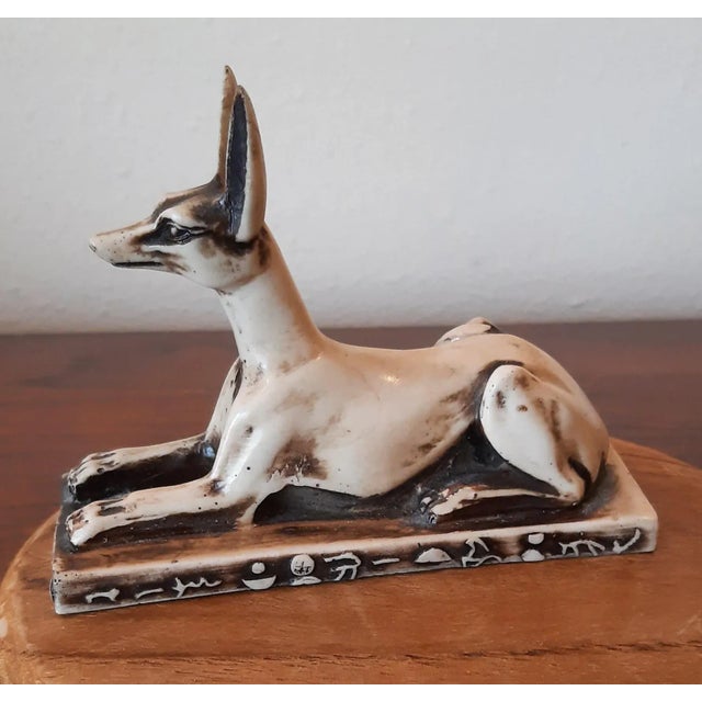 African Vintage Anabis Egyptian Dog God Figurine For Sale - Image 3 of 10