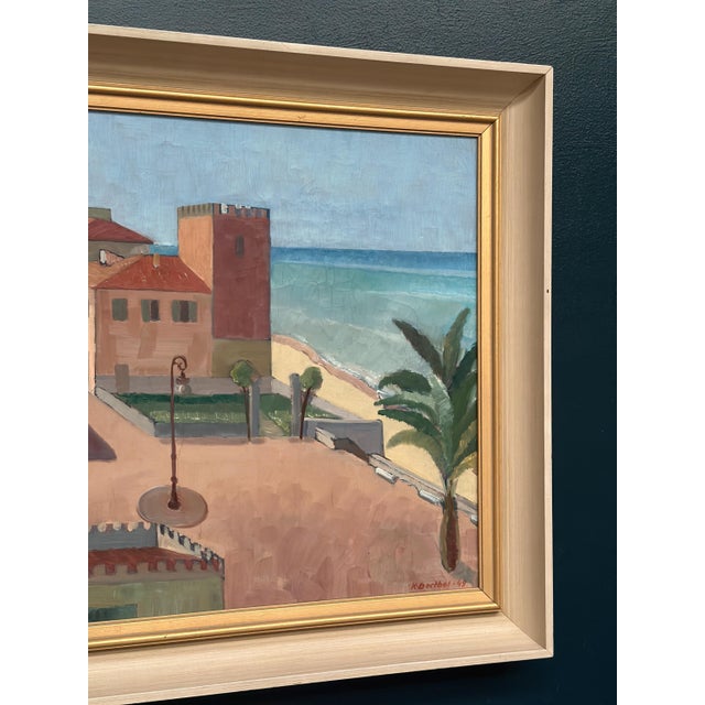 1940s K. Berthel, Motif from Italy, 1949, Oil Painting on Canvas, Framed For Sale - Image 5 of 18