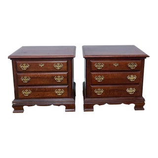 Pair of Kincaid Furniture Three Drawer Nightstands For Sale