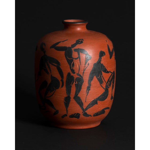 Modern Hand-Painted Ceramic Vase by Dietmar Liedke for Karlsruher Majolika, 1970s For Sale - Image 3 of 12