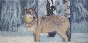 Sean Wu Original Oil Portrait of Wolf
