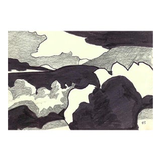 1983 Robert Angeloch Abstract Landscape Drawing For Sale