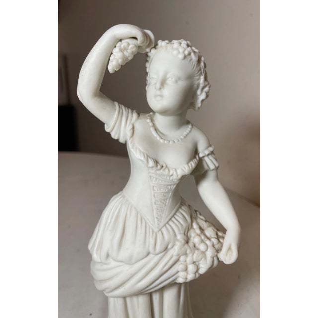 Antique 19th Century Parian Porcelain Lady Grapes European Figural Statue Figure For Sale In New York - Image 6 of 9