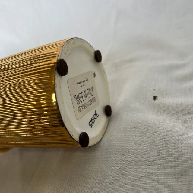 Contemporary Gold Ceramic Vase With Silicon Motif For Sale - Image 9 of 12