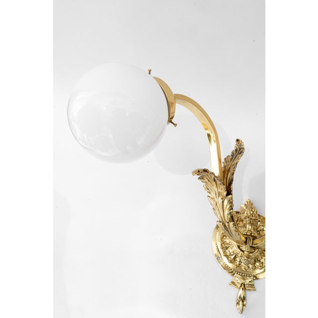 Historistic Wall Lamp with Glass Shades, Vienna, 1890s For Sale - Image 4 of 18