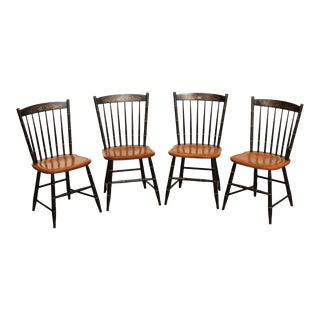 Hitchcock Vintage Set of Four Stencil Decorated Side Chairs For Sale
