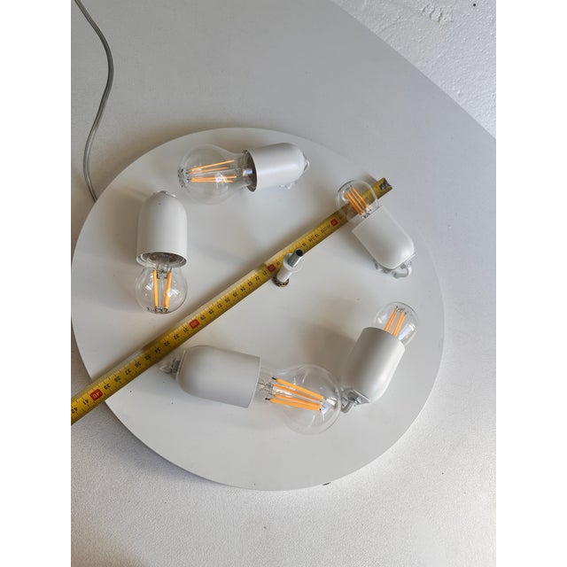 Traditional Italian White Graniglia" Budino"Murano Glass Flush Mount in 70' Style For Sale - Image 10 of 10