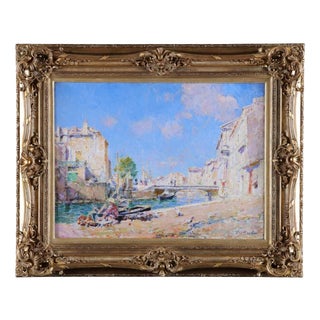 Julien Gustave Gagliardini, French Provence Coastal, 19th Century, Oil on Canvas, Framed For Sale