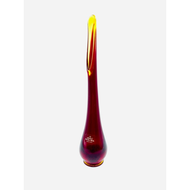 Mid-Century Modern Mid 20th Century Viking Glass "Red Amberina" Bud Vase For Sale - Image 3 of 12