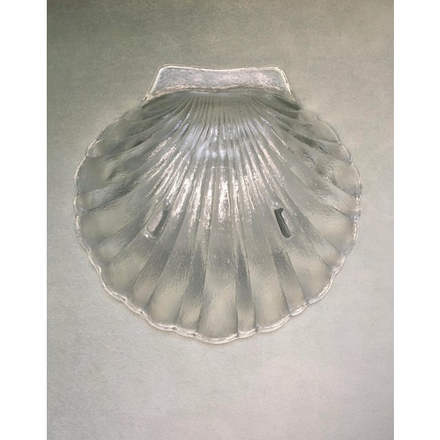 Mid 20th Century Vintage Pressed Glass Seashell Serving Dishes- a Pair For Sale - Image 5 of 13