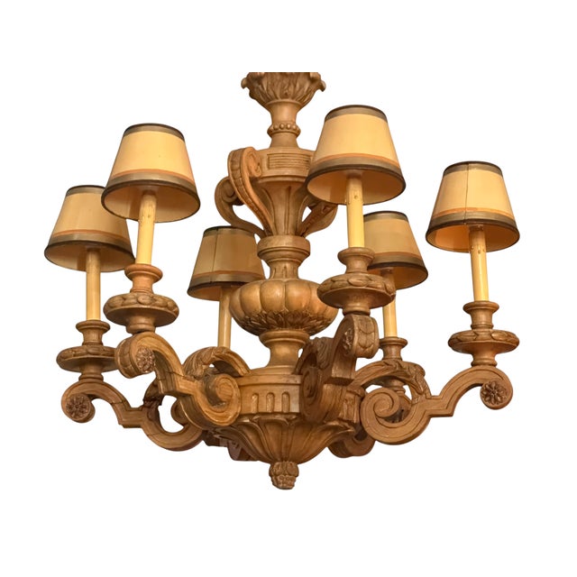 Antique Gustavian Style Swedish Beechwood Chandelier For Sale - Image 9 of 9